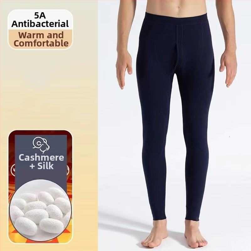 Meeste termilised pikad püksid sirge lõikega, keskmise vöökoha, puuvillane kangas, mikroelastsus