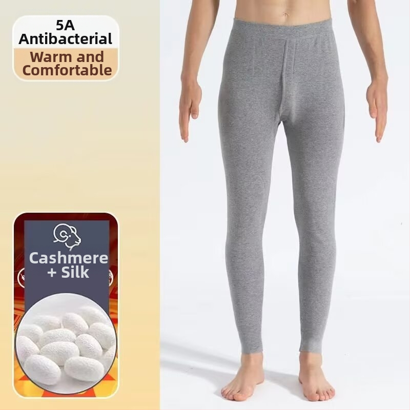 Meeste termilised pikad püksid sirge lõikega, keskmise vöökoha, puuvillane kangas, mikroelastsus