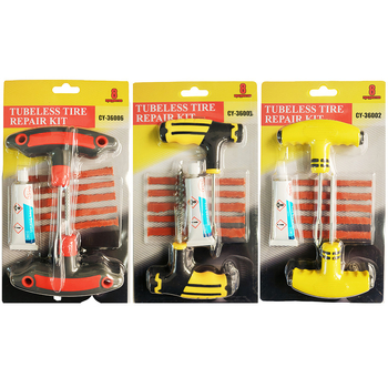 Riepu remonta komplekts no dzelzs un PP+PVC konstrukcijas, paredzēts motocikliem un elektriskajiem transportlīdzekļiem