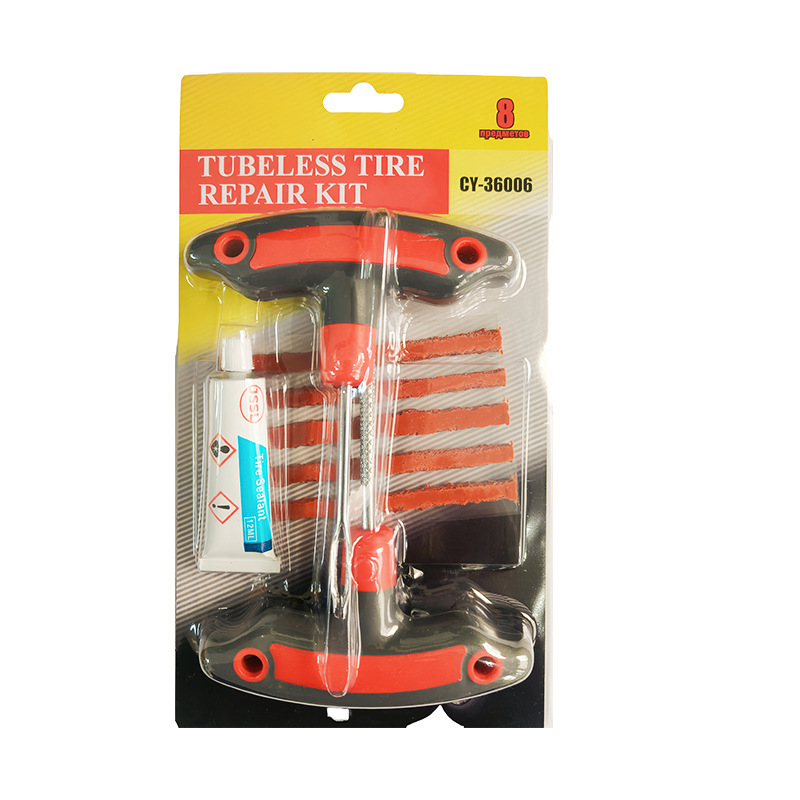 Riepu remonta komplekts no dzelzs un PP+PVC konstrukcijas, paredzēts motocikliem un elektriskajiem transportlīdzekļiem