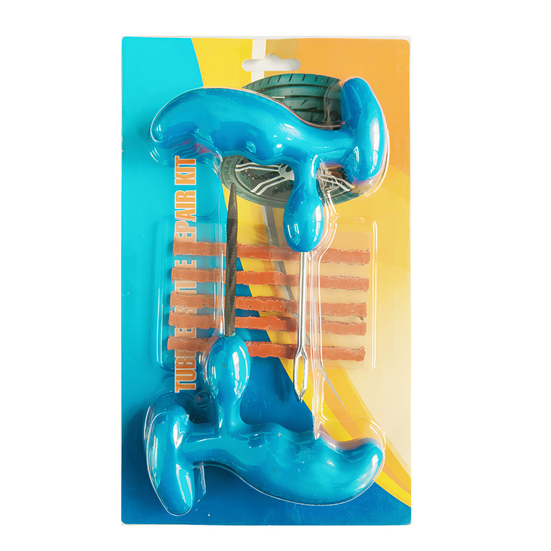 Riepu remonta komplekts no dzelzs un PP+PVC konstrukcijas, paredzēts motocikliem un elektriskajiem transportlīdzekļiem