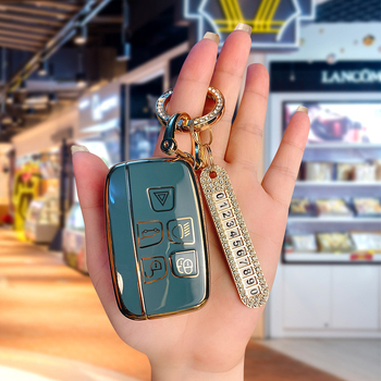 TPU võtmekarp Land Roveri ja Jaguari jaoks, cartoon-stiilis, klambriga kaas