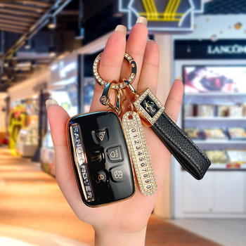 TPU võtmekarp Land Roveri ja Jaguari jaoks, cartoon-stiilis, klambriga kaas