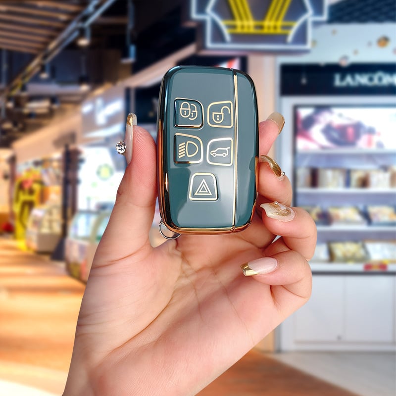 TPU võtmekarp Land Roveri ja Jaguari jaoks, cartoon-stiilis, klambriga kaas