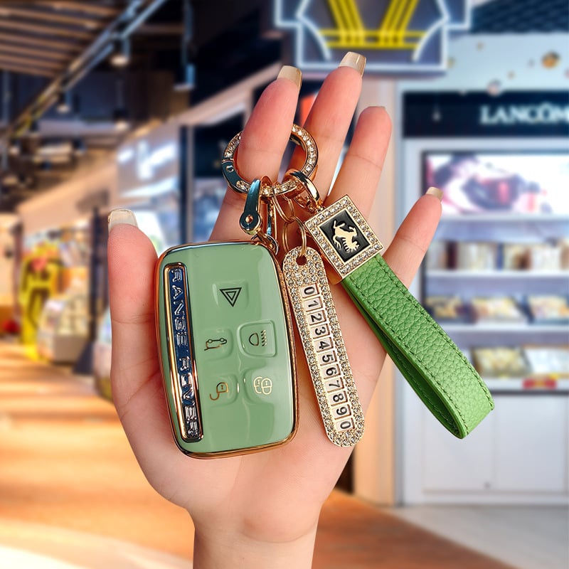 TPU võtmekarp Land Roveri ja Jaguari jaoks, cartoon-stiilis, klambriga kaas