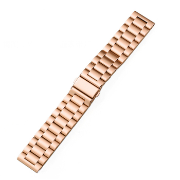 Стоманена каишка за смарт часовник, солидна конструкция с дизайн „три топчета“, бързо освобождаване и закопчалка с двойно натискане, съвместима с 22–24 мм интерфейс