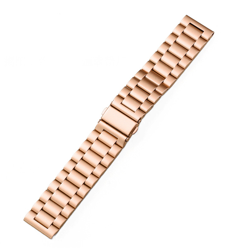 Стоманена каишка за смарт часовник, солидна конструкция с дизайн „три топчета“, бързо освобождаване и закопчалка с двойно натискане, съвместима с 22–24 мм интерфейс