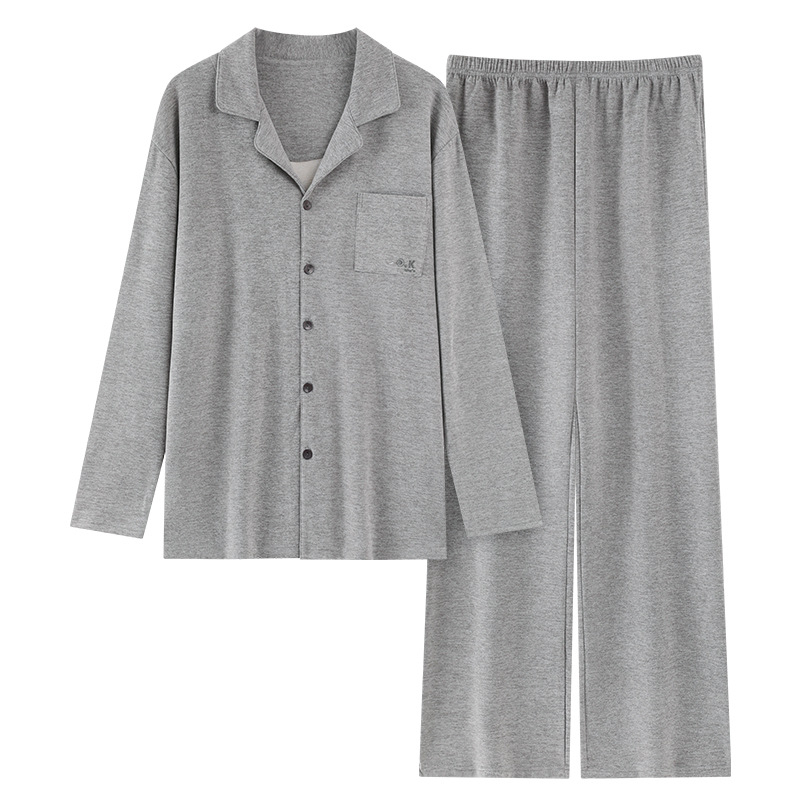 Muški pidžama set Derong baršun, debeli materijal 251–300 g/m², rever ovratnik, dugi rukavi