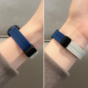 Силиконова гривна за Xiaomi Mi Band 9 с NFC магнитна сгъваща катарама – дишаща лятна спортна каишка