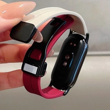 Силиконова гривна за Xiaomi Mi Band 9 с NFC магнитна сгъваща катарама – дишаща лятна спортна каишка