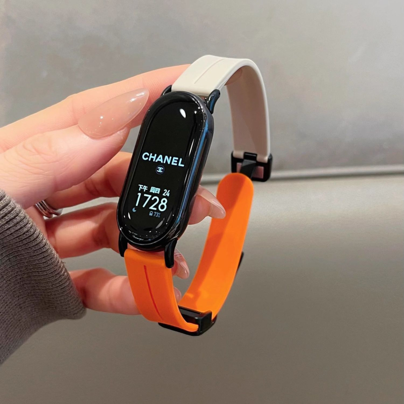 Силиконова гривна за Xiaomi Mi Band 9 с NFC магнитна сгъваща катарама – дишаща лятна спортна каишка