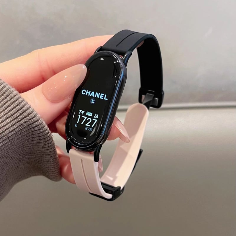 Силиконова гривна за Xiaomi Mi Band 9 с NFC магнитна сгъваща катарама – дишаща лятна спортна каишка