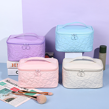 Ceļojumu kosmētikas soma, poliesters, motīvs Mīlestība, ģeometriska forma, svaigs un salds stils, sievietēm