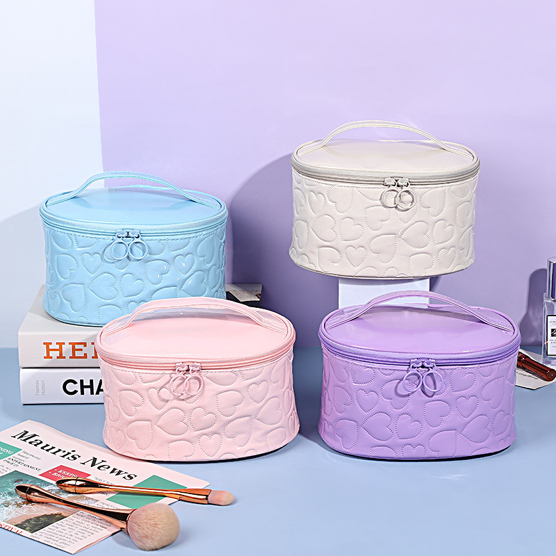 Ceļojumu kosmētikas soma, poliesters, motīvs Mīlestība, ģeometriska forma, svaigs un salds stils, sievietēm