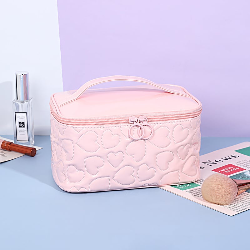 Ceļojumu kosmētikas soma, poliesters, motīvs Mīlestība, ģeometriska forma, svaigs un salds stils, sievietēm