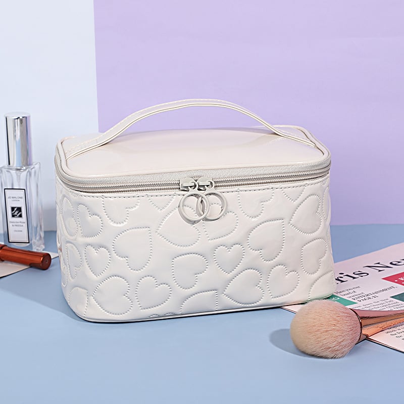 Ceļojumu kosmētikas soma, poliesters, motīvs Mīlestība, ģeometriska forma, svaigs un salds stils, sievietēm