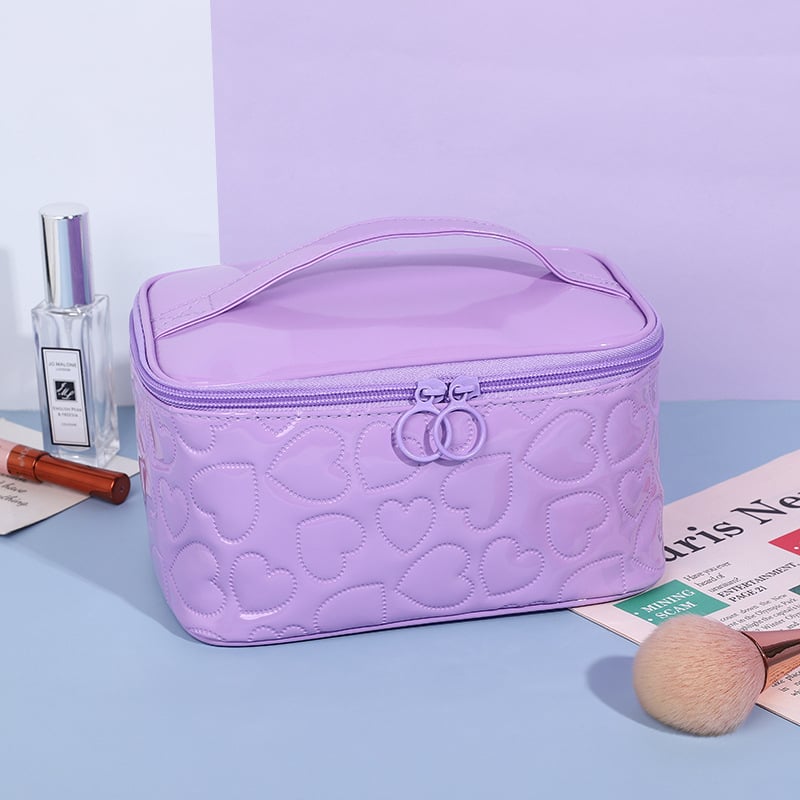 Ceļojumu kosmētikas soma, poliesters, motīvs Mīlestība, ģeometriska forma, svaigs un salds stils, sievietēm