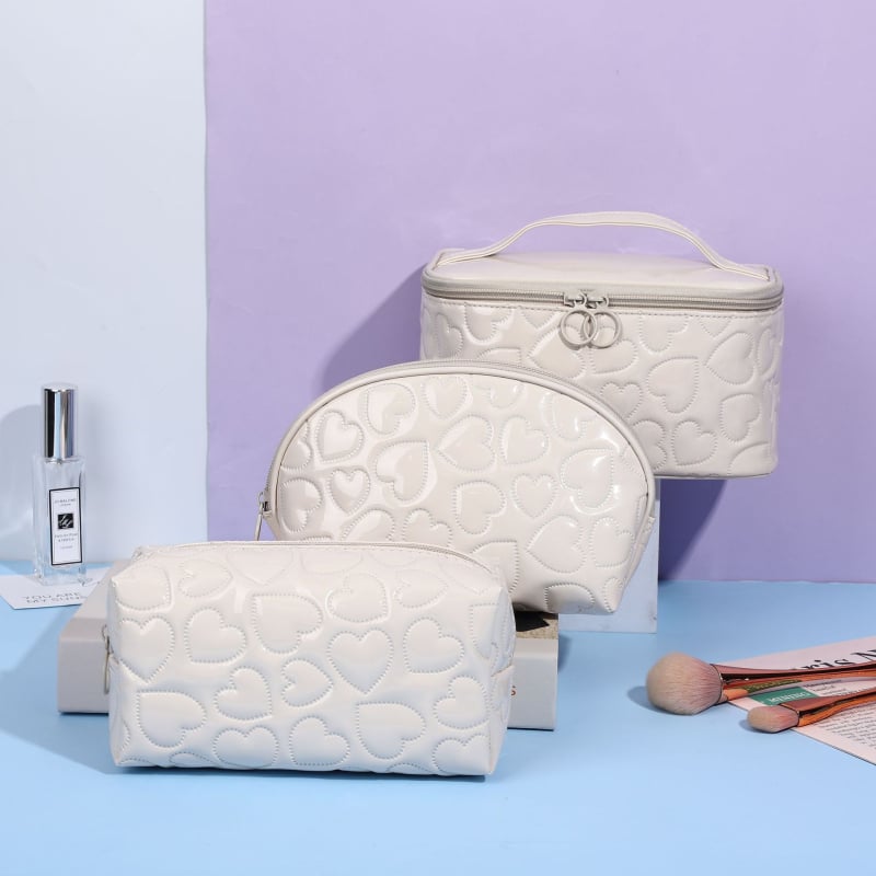 Ceļojumu kosmētikas soma, poliesters, motīvs Mīlestība, ģeometriska forma, svaigs un salds stils, sievietēm