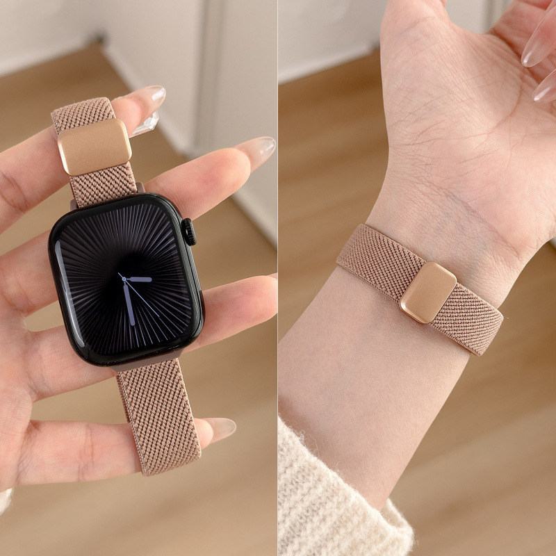 Найлоново преплетен каиш за Apple Watch с магнитно закопчаване – спортен стил, съвместим с Apple Watch, регулируем размер на интерфейса