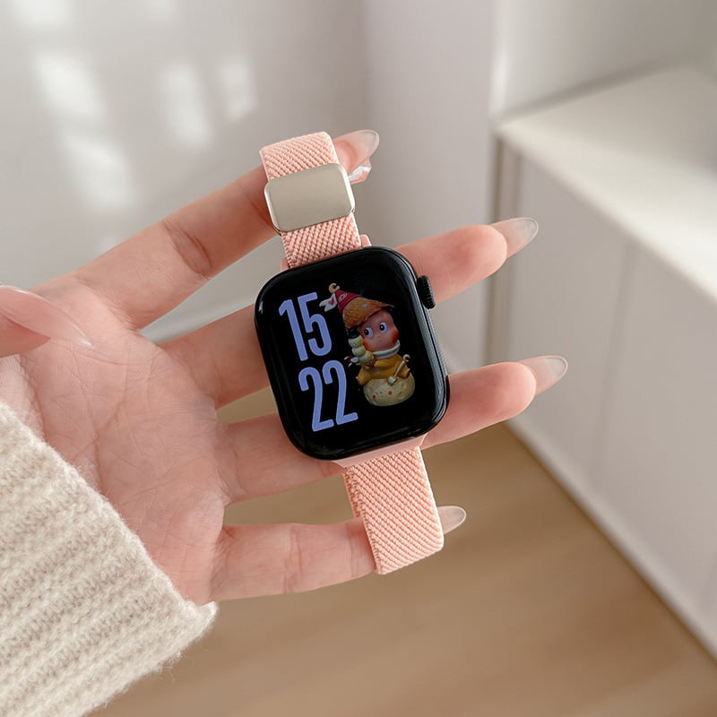 Найлоново преплетен каиш за Apple Watch с магнитно закопчаване – спортен стил, съвместим с Apple Watch, регулируем размер на интерфейса