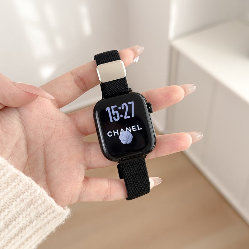 Найлоново преплетен каиш за Apple Watch с магнитно закопчаване – спортен стил, съвместим с Apple Watch, регулируем размер на интерфейса