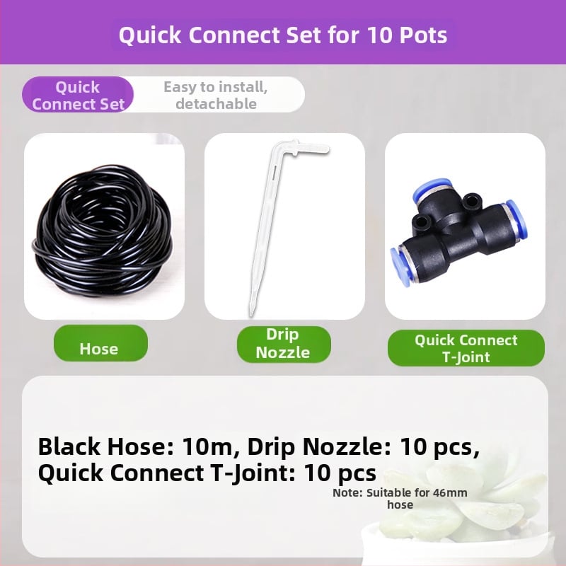 Свързвач за капково напояване – универсален регулируем накрайник, бърза връзка, тройна връзка