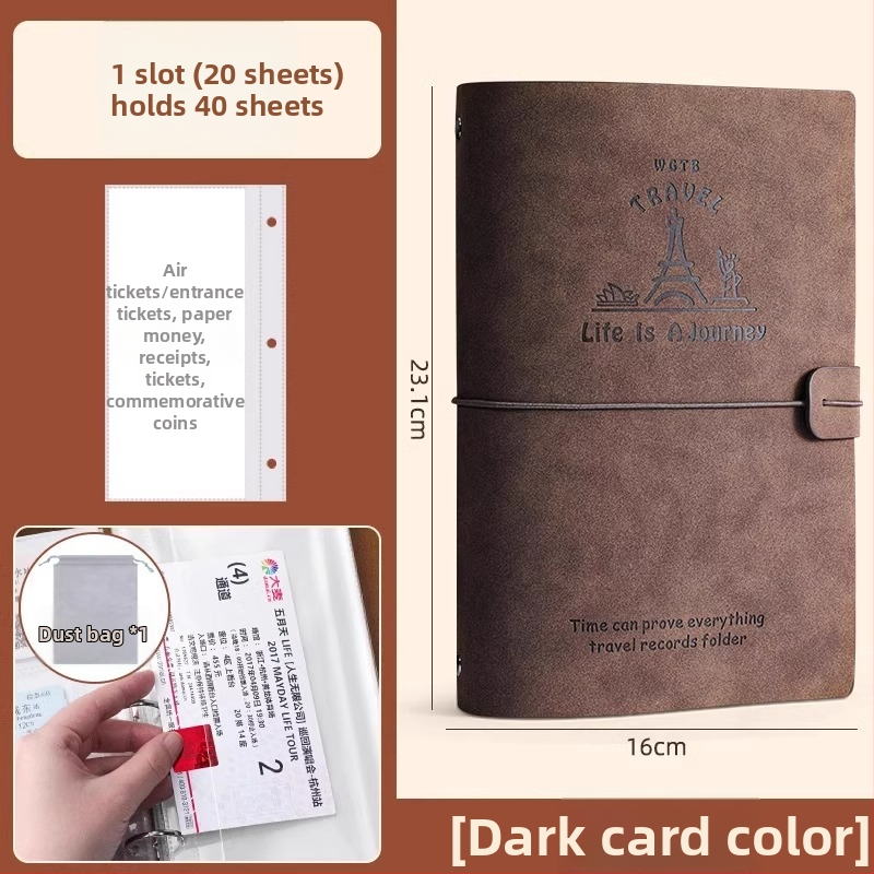 PU odos knyga depozitų ir bilietų laikymui – filmo bilietas, traukinio bilietas ir greitojo traukinio bilietas – Prekės ženklas Reverse, Modelis Bill collection book, Produkto kodas 766439295239