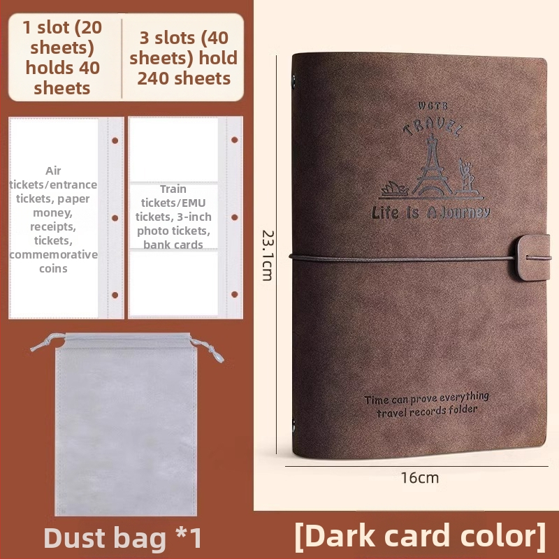 PU odos knyga depozitų ir bilietų laikymui – filmo bilietas, traukinio bilietas ir greitojo traukinio bilietas – Prekės ženklas Reverse, Modelis Bill collection book, Produkto kodas 766439295239