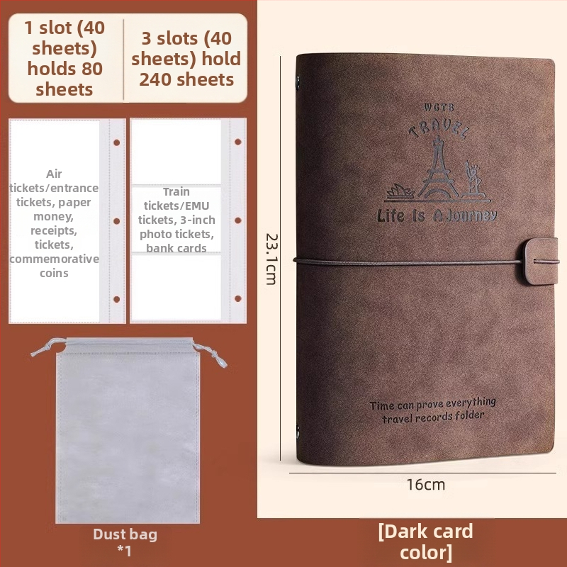 PU odos knyga depozitų ir bilietų laikymui – filmo bilietas, traukinio bilietas ir greitojo traukinio bilietas – Prekės ženklas Reverse, Modelis Bill collection book, Produkto kodas 766439295239