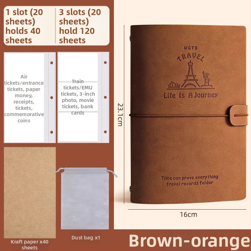 PU odos knyga depozitų ir bilietų laikymui – filmo bilietas, traukinio bilietas ir greitojo traukinio bilietas – Prekės ženklas Reverse, Modelis Bill collection book, Produkto kodas 766439295239