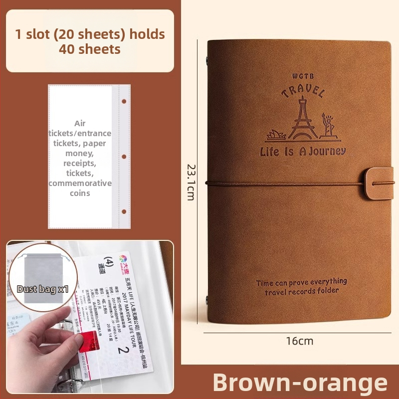 PU odos knyga depozitų ir bilietų laikymui – filmo bilietas, traukinio bilietas ir greitojo traukinio bilietas – Prekės ženklas Reverse, Modelis Bill collection book, Produkto kodas 766439295239