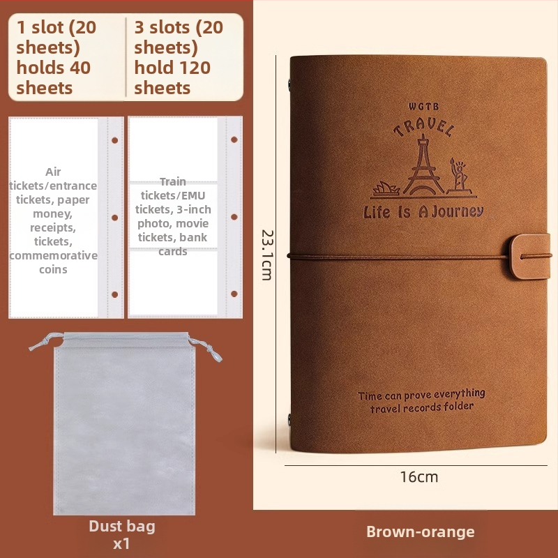 PU odos knyga depozitų ir bilietų laikymui – filmo bilietas, traukinio bilietas ir greitojo traukinio bilietas – Prekės ženklas Reverse, Modelis Bill collection book, Produkto kodas 766439295239