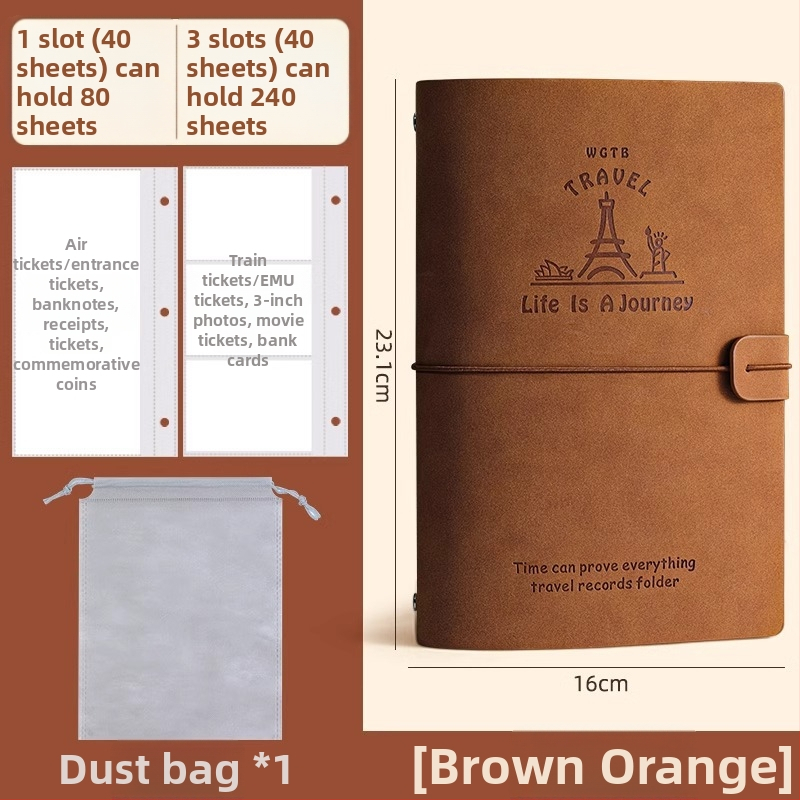 PU odos knyga depozitų ir bilietų laikymui – filmo bilietas, traukinio bilietas ir greitojo traukinio bilietas – Prekės ženklas Reverse, Modelis Bill collection book, Produkto kodas 766439295239