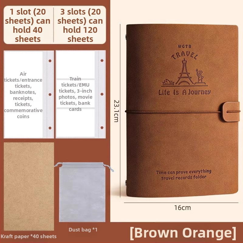 PU odos knyga depozitų ir bilietų laikymui – filmo bilietas, traukinio bilietas ir greitojo traukinio bilietas – Prekės ženklas Reverse, Modelis Bill collection book, Produkto kodas 766439295239