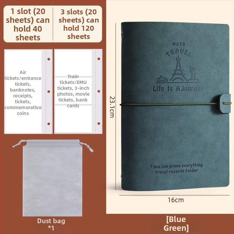 PU odos knyga depozitų ir bilietų laikymui – filmo bilietas, traukinio bilietas ir greitojo traukinio bilietas – Prekės ženklas Reverse, Modelis Bill collection book, Produkto kodas 766439295239