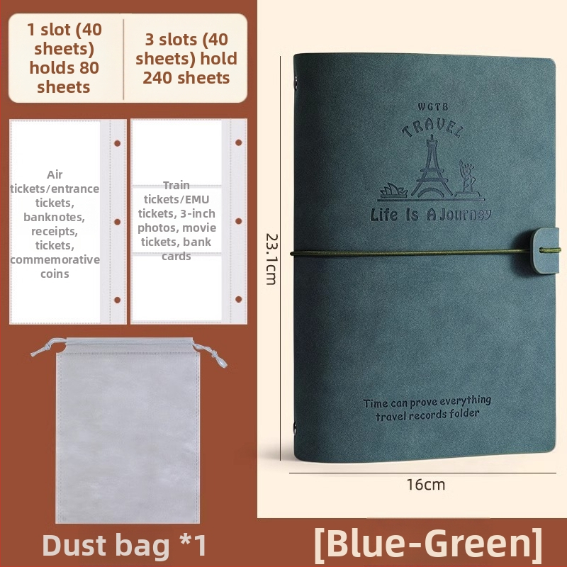 PU odos knyga depozitų ir bilietų laikymui – filmo bilietas, traukinio bilietas ir greitojo traukinio bilietas – Prekės ženklas Reverse, Modelis Bill collection book, Produkto kodas 766439295239