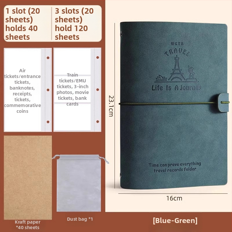 PU odos knyga depozitų ir bilietų laikymui – filmo bilietas, traukinio bilietas ir greitojo traukinio bilietas – Prekės ženklas Reverse, Modelis Bill collection book, Produkto kodas 766439295239