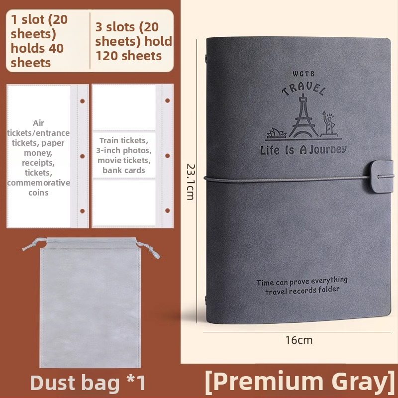 PU odos knyga depozitų ir bilietų laikymui – filmo bilietas, traukinio bilietas ir greitojo traukinio bilietas – Prekės ženklas Reverse, Modelis Bill collection book, Produkto kodas 766439295239