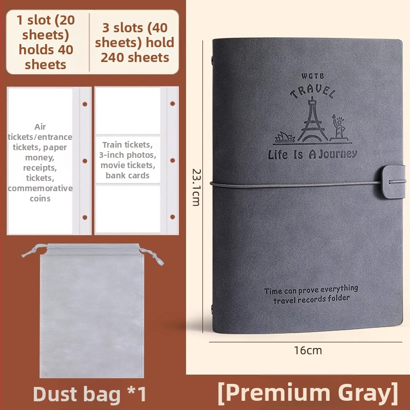 PU odos knyga depozitų ir bilietų laikymui – filmo bilietas, traukinio bilietas ir greitojo traukinio bilietas – Prekės ženklas Reverse, Modelis Bill collection book, Produkto kodas 766439295239