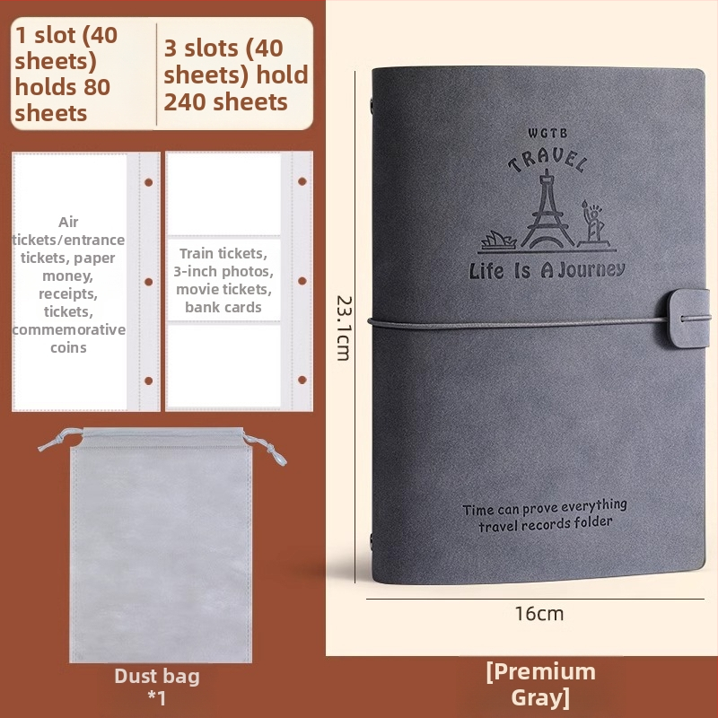 PU odos knyga depozitų ir bilietų laikymui – filmo bilietas, traukinio bilietas ir greitojo traukinio bilietas – Prekės ženklas Reverse, Modelis Bill collection book, Produkto kodas 766439295239