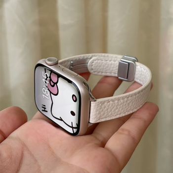 Кожена каишка за часовник Forest Wolf, естествена кожа, магнитно закопчаване, модерен стил