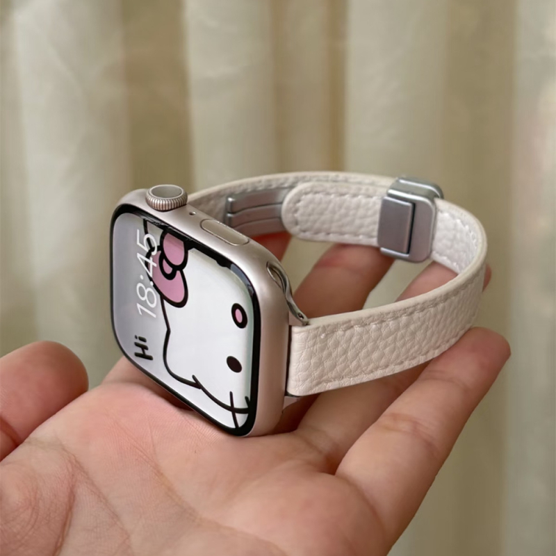 Кожена каишка за часовник Forest Wolf, естествена кожа, магнитно закопчаване, модерен стил