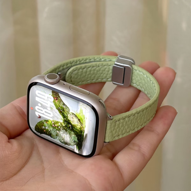 Кожена каишка за часовник Forest Wolf, естествена кожа, магнитно закопчаване, модерен стил