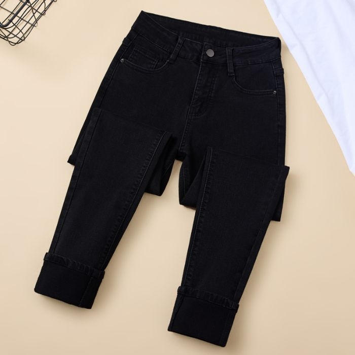 Ženske skinny traperice s visokim strukom, denim s pamukom i elastanom, dužina do gležnja, casual stil