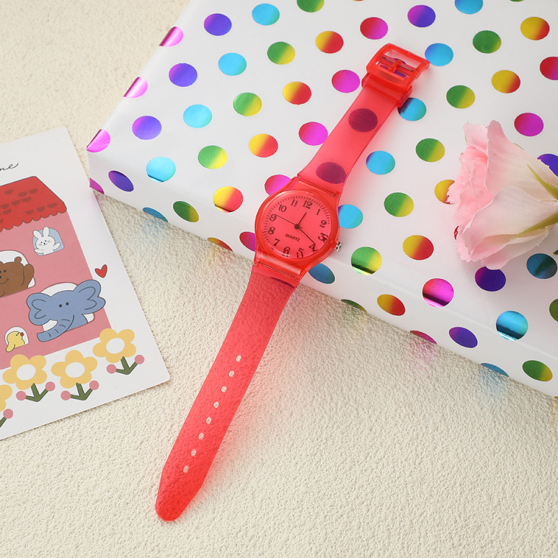 Ženski kvarcni sat s prozirnim remenom od legure, okrugli brojčanik, pokazivački prikaz, kućište od cinkove legure