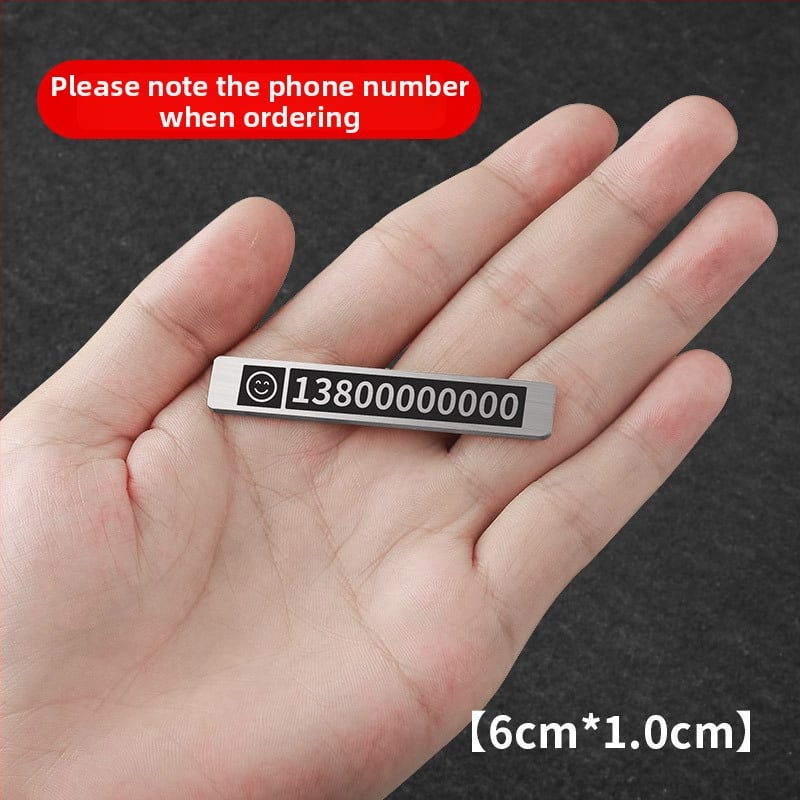 Pagaidāmā stāvvietas numura plāksne automašīnai, metāla rotājums numura pārvietošanai, pielāgošana pieejama; logotipa drukāšana nav iespējama; modelis: sīkāka informācija