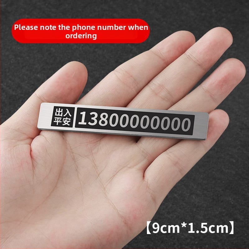 Pagaidāmā stāvvietas numura plāksne automašīnai, metāla rotājums numura pārvietošanai, pielāgošana pieejama; logotipa drukāšana nav iespējama; modelis: sīkāka informācija