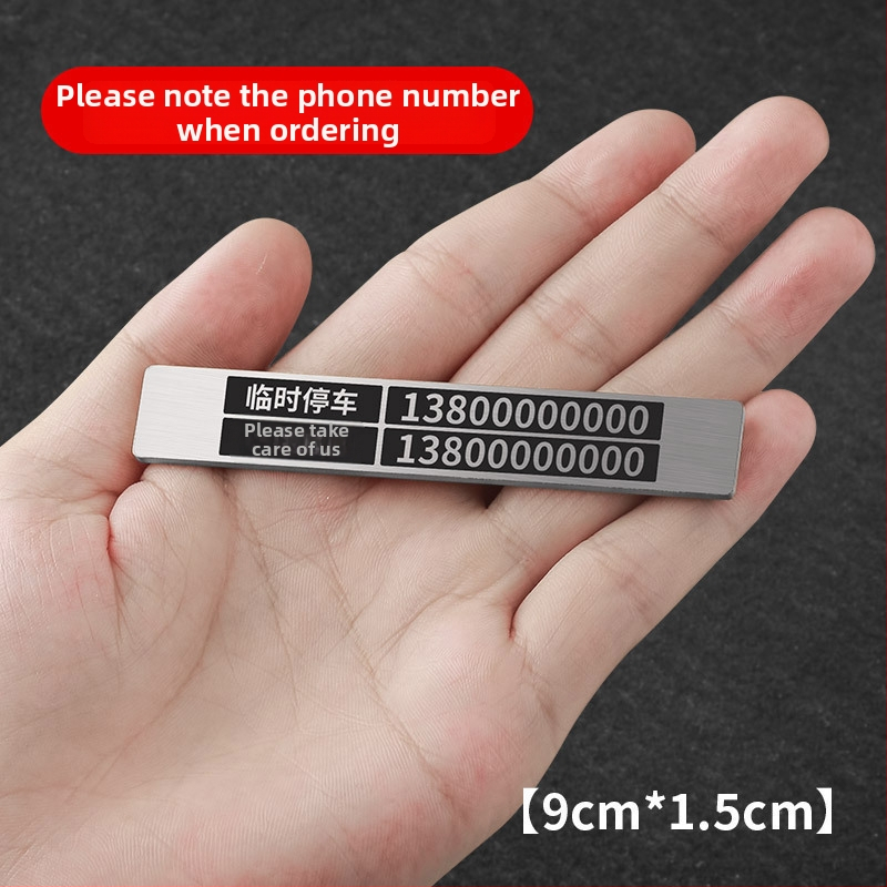 Pagaidāmā stāvvietas numura plāksne automašīnai, metāla rotājums numura pārvietošanai, pielāgošana pieejama; logotipa drukāšana nav iespējama; modelis: sīkāka informācija