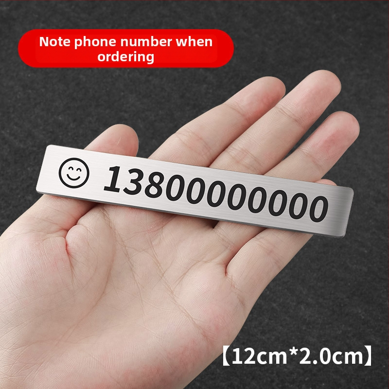 Pagaidāmā stāvvietas numura plāksne automašīnai, metāla rotājums numura pārvietošanai, pielāgošana pieejama; logotipa drukāšana nav iespējama; modelis: sīkāka informācija