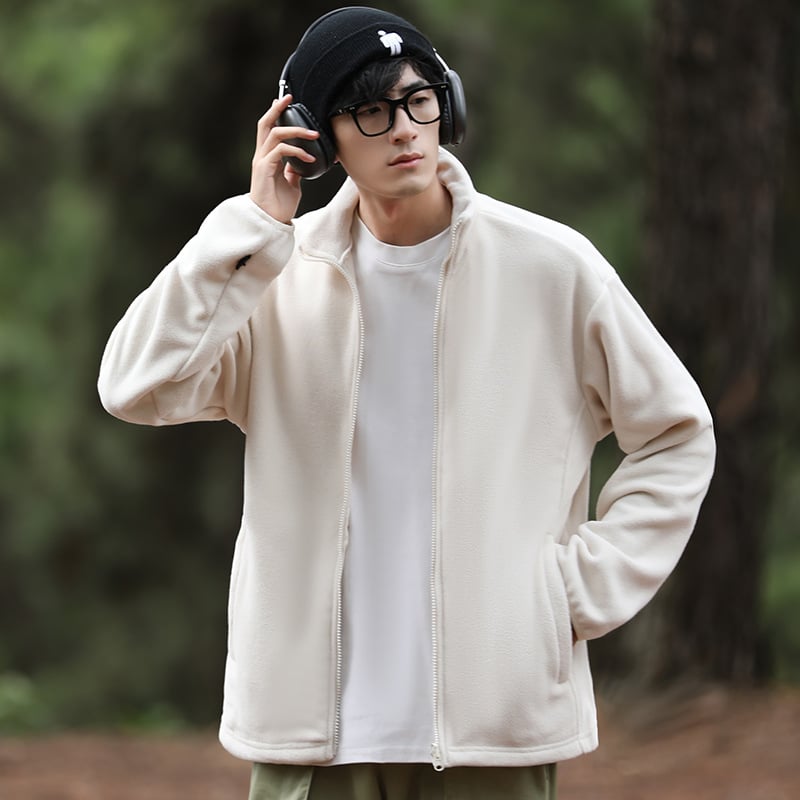 Unisex flīsa jaka ārējiem sportam, vēja izturīga, ar noņemamu iekšējo oderi, bez kapuces, poliesteris